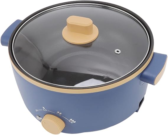 Electric Hot Pot, Electric Cooker, 2.5L 800W Hot Pot Ramen Cooker, Single Layer Portable Pot, Small Electric Cooker for Family Dorm Travel, 3 Speed Control Rapid Noodles Cooker