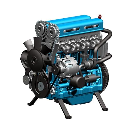TECH-ING L4 Engine Model That Runs, 3D Metal Turbocharged Inline-four Car Engine Mechanical Engineering DIY Assembly Engine Model Kit for Adults (364+PCS)