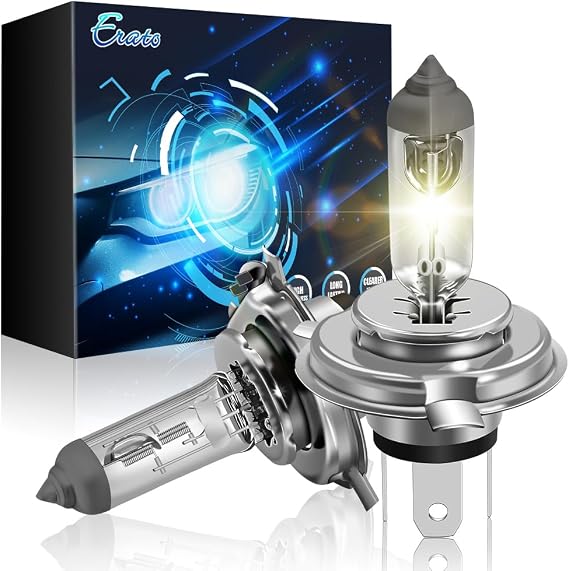Erato H4/9003/HB2 Halogen Headlight Bulb 12V 55W/60W Fog Lights 4300K Warm White Replacement Headlamp for P43T (2 Packs)