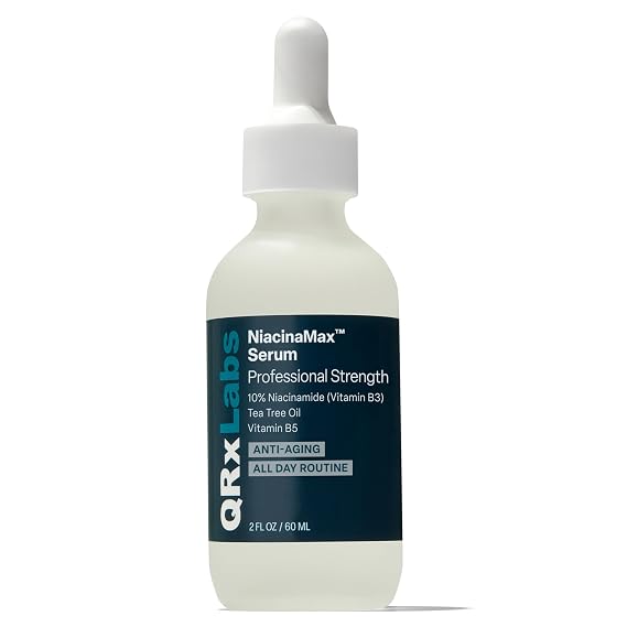 QRx Labs 10% Niacinamide Serum - Vitamin B5, Calendula, Tea Tree Oil - 2 oz