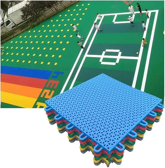 Modular Interlocking Floor Tiles School Kindergarten Modular Interlocking Floor Tiles, Outdoor Playground Amusement Park Weatherproof Sports Mat, Easy to Install (1PCS Gray)