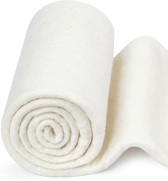 FIVEIZERO 100% Natural Cotton Quilt Batting47Inchx1Yard Large Lightweight Batting Fabric,Quilting Batting by The Yard for Sewing,Crafts,DIY,Potholders,Backing,Wadding,Twin & King Size Quilt Projects