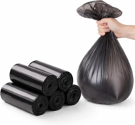 Orta Boy Siyah Çöp Poşeti Çöp Torbası 75 Adet 55x60 cm Sızdırmaz Yırtılmaz Güçlü Çöp Torbası Yüksek Taşıma Kapatisesi Hijyenik ve pratik Günlük Ev, Ofis, Banyo, Tuvalet, Mutfak Kullanımı için