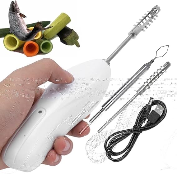 Vegetable Corer - Cordless Electric Zucchini Corer with Stainless Steel Cutter Heads - Rechargeable Fruit Digging Tool for Easy Core Removal and Scraping