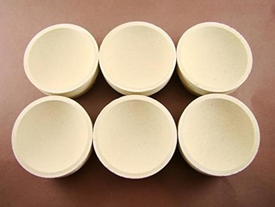 Lot of 6 - # 10 Mabor Cupel 2-3/8" Gold-Assay-Smelting-Refining-Melting-Cupels