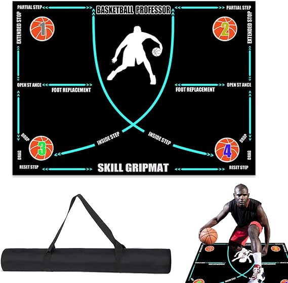 Basketball Mats for Training Quiet Footstep Carpet | Dribble Mat Basketball Trainer for Players Professionals Kids Boys Athletes Youth Home Dorm Apartment Living Room