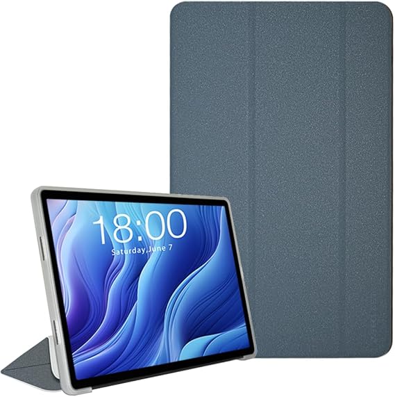 Case for TECLAST T60 Tablet 12 inch Android 14 Tablets, Ultra Slim PU Leather Folding Protective Cover Case with Auto Wake/Sleep Trifold Stand Soft TPU Back Shell for TECLAST T60, Gray