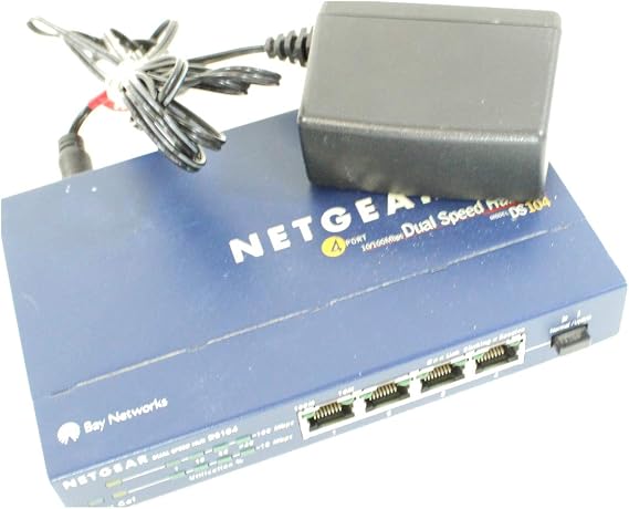 Netgear DS104 4-Port 10/100 Dual Speed Hub with Uplink Button
