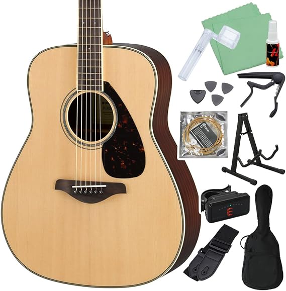 Yamaha FG830 NT Acoustic Guitar Beginners Set of 12 Acoustic Guitar Yamaha