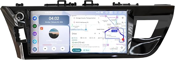 Roadanvi Android 14 6G+128GB 10.33" Car Stereo for Toyota Corolla 2014-2016 Wireless Carplay & Android Auto,Bluetooth 5.2 Head Unit,4G LTE,5G WiFi,QLED Touch Screen Radio,GPS Navigation,X14 Series