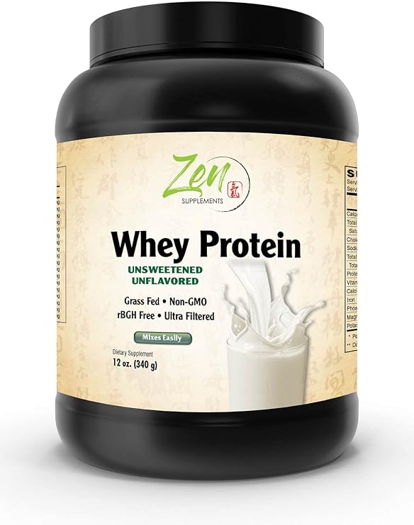 Organic Grass Fed Whey Protein 19g Per Serving Keto Friendly - Unflavored 12 Oz-Powder