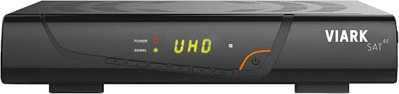 VIARK Sat 4K 2160p H.265 Digital Multistream Satellite Receiver with WLAN Stick (IP TV Apps DVB-S2X HDMI LAN USB 2.0 Ultra HD) Black
