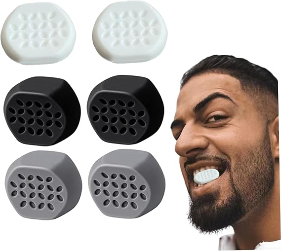 Jaw Exerciser,Jawline Exerciser for Men & Women 6 Pcs Chew Jawline Exerciser Double Chin Reducer Workout Trainer for Face Jaw Cheek Neck Muscles for Beginner, Intermediate & Advanced Users