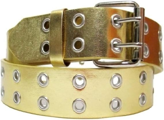 Leather Belt w/2-Row Metal Grommets - Assorted Colors