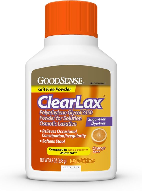 GoodSense Polyethylene Glycol 3350 Powder for Solution, Orange, 8.3 Ounce