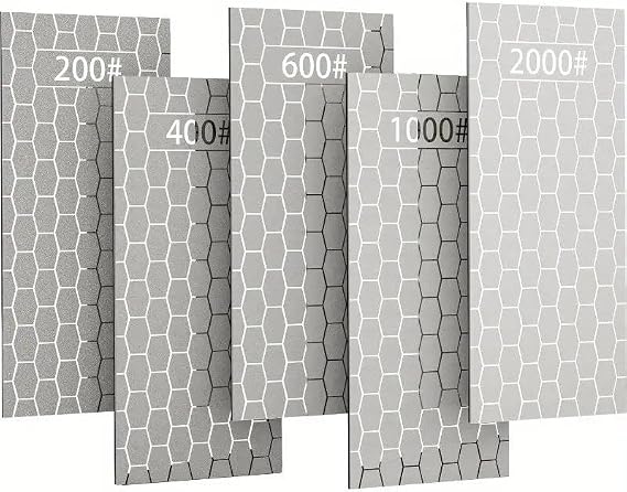 Valkyrie 5 Piece Diamond Sharpening Set Knife Sharpening Stone Juicy or Anhydrous Even Long Lasting Wearproof 200 400 1000 Grit