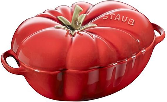 Staub Ceramic 16-oz Petite Tomato mini Cocotte, baking dish, no stovetop save - Cherry