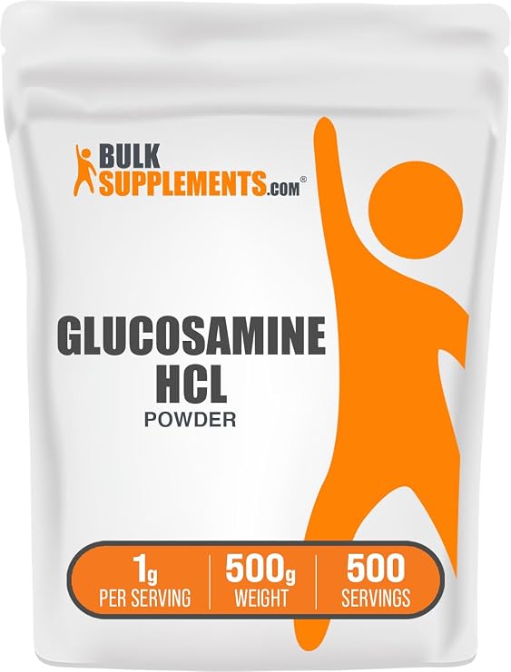 Glucosamine HCl Powder - Glucosamine Supplement, Joint Support Supplement - Gluten Free, 1g per Serving, 500g (1.1 lbs) (Pack of 1)
