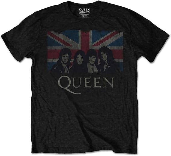 Men's Queen Vintage Union Jack Slim Fit T-Shirt Black