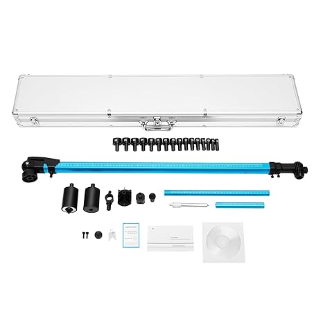 High Precision 2D Measuring System, Universal Auto Body Frame Machine Tram Gauge Aluminum Retractable Measure Equipment 3D Measuring with Adapter Connector for Construction, Machinery Maintenance