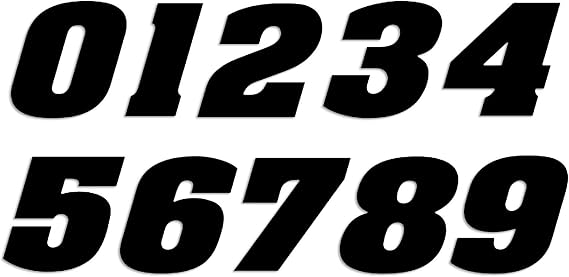 Racing Numbers Vinyl Decal Sticker 0200 - Plate Numbers Style 1