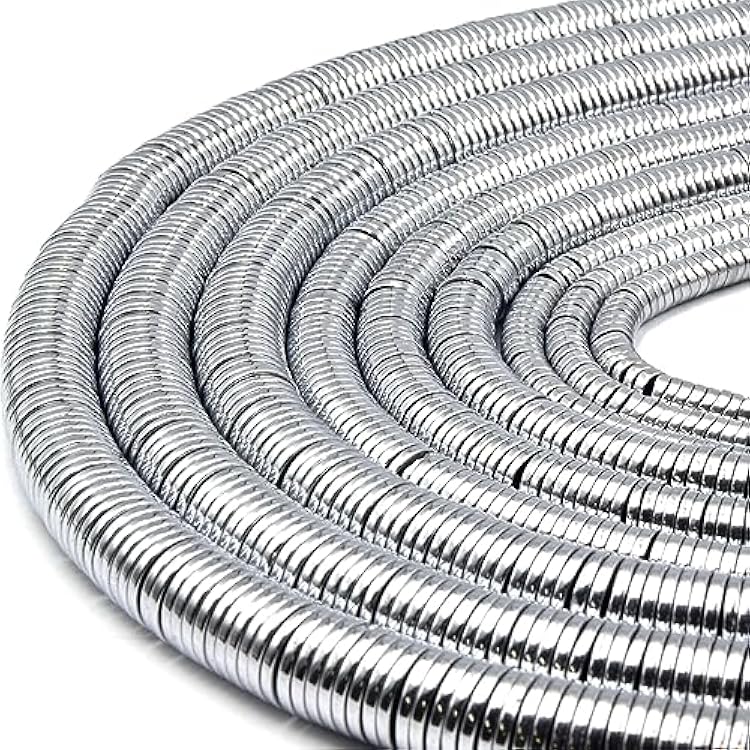 Hematite Heishi Beads | Smooth Natural Metallic Plated Hematite Heishi Shape Beads | 8mm |Silver Silver 8mm