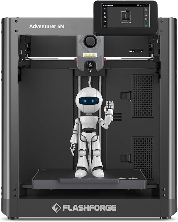 Flashforge AD5M 3D Printer, 600mm/s CoreXY, Auto-Leveling, FDM