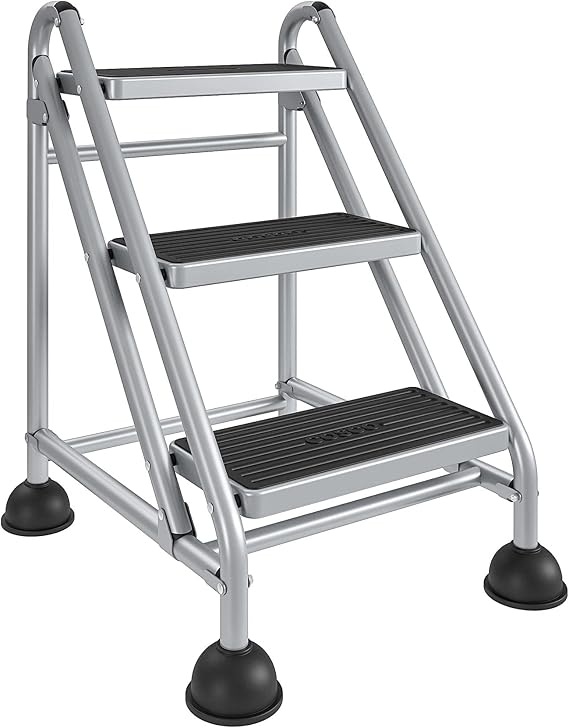 Cosco 3-Step Rolling Step Ladder, Grey