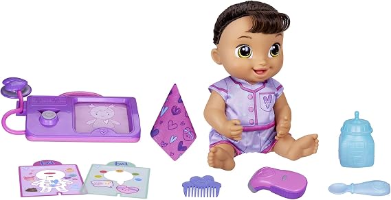 Baby Alive Lulu Achoo Doll, 12-Inch Interactive Doctor Play Toy with Lights, Sounds, Movements and Tools, Kids 3 and Up, Brown Hair