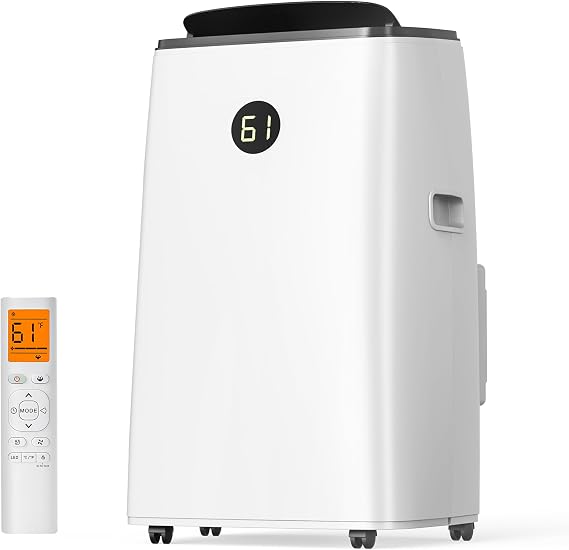 14000BTU Portable Air Conditioners Inverter Technology, Dual Hose Quick Cooling Portable AC Unit for Large Room up to 65 m², with Dehumidifier and