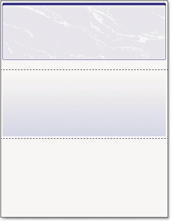 DocuGard 04501 Standard Security Check, Blue Marble Top, 11 Features, 8 1/2 x 11, 500/RM