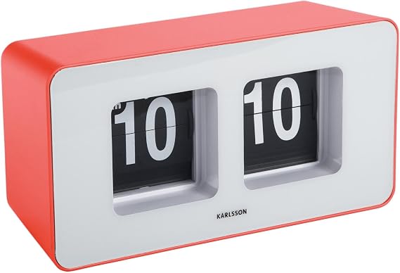 Karlsson Funky Flip Wall Clock - Scarlet Red - 7x7x9.2cm