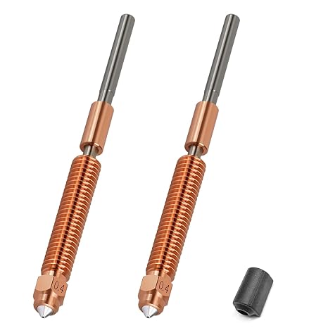 K2 Plus Nozzle, 0.4mm 2 PCS Quick-Swap 3D Printer Nozzle Copper Alloy and Hardened Steel Nozzle for 3D Printer K2 Plus, K2, Creality Hi