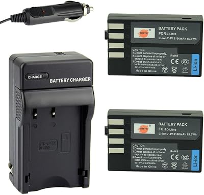 DSTE 2-Pack D-Li109 Battery and Travel Charger Kit Compatible with Pentax K-R K-30 K-50 K-500 KR K30 K50 K500 K-S1 K-S2 K-70 Camera
