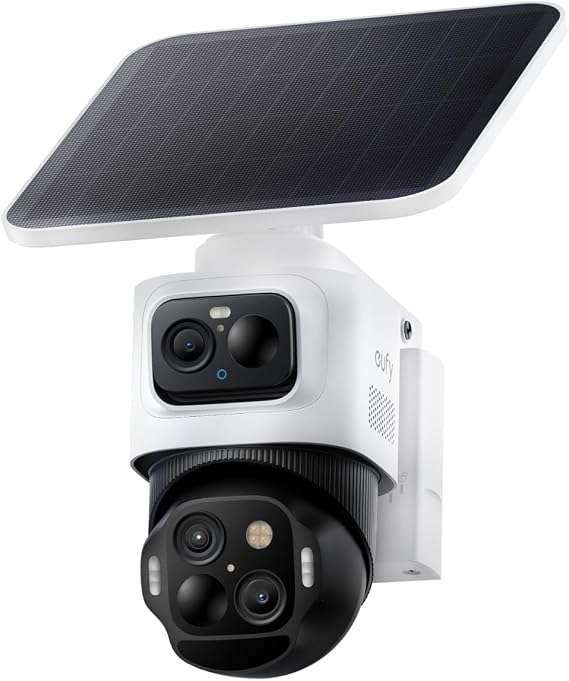 eufy Security eufyCam S4, 4K Solar Camera, 3-Lens PTZ, 360 Coverage