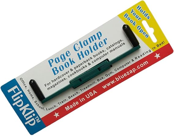 Portable Book Page Holder for Hands Free Reading in Bed, on the Go, on the Treadmill & Exercise Bike - Works on Hardcovers, Paperbacks, Magazines, and Comic, Art, Piano and Recipe Books