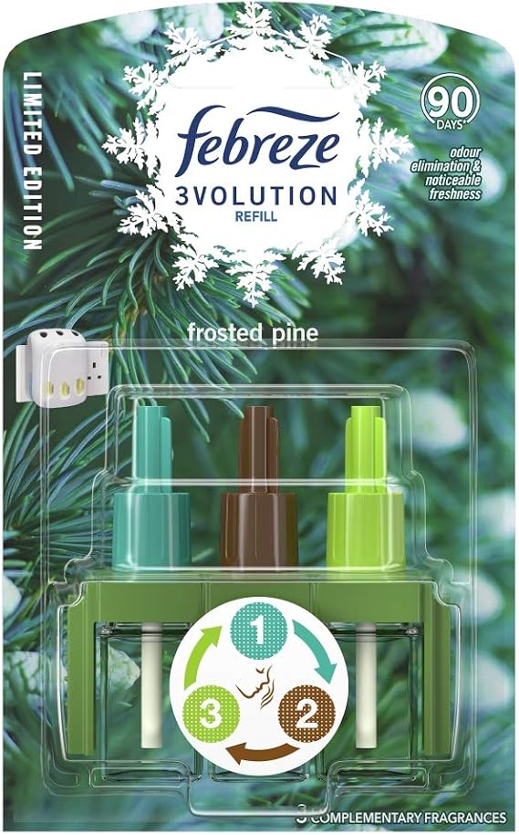 Febreze 3Volution Air Freshener Refill, Frosted Pine, lasts 90 days