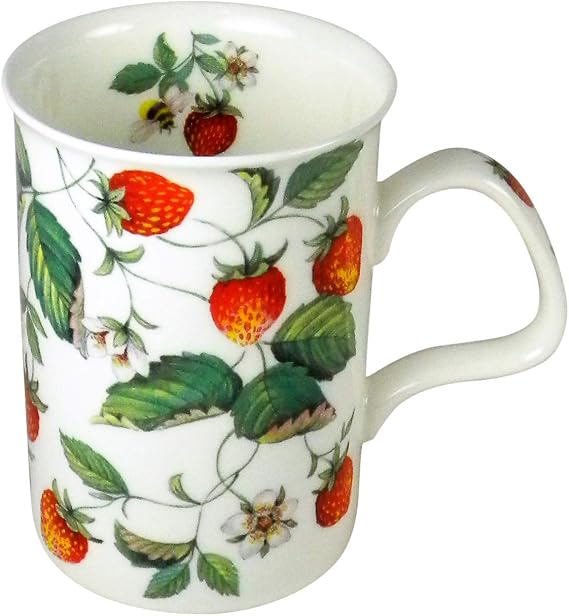 Roy Kirkham Alpine Strawberry Chintz Tea or Coffee Mug Fine Bone China England