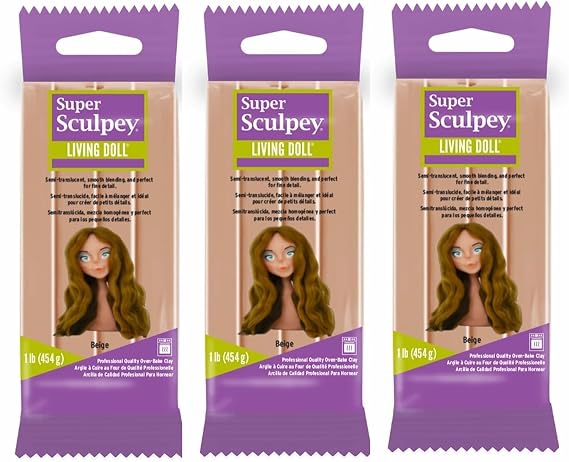 M02382x3 3lb Super Sculpey Living Doll Beige Polymer Clay