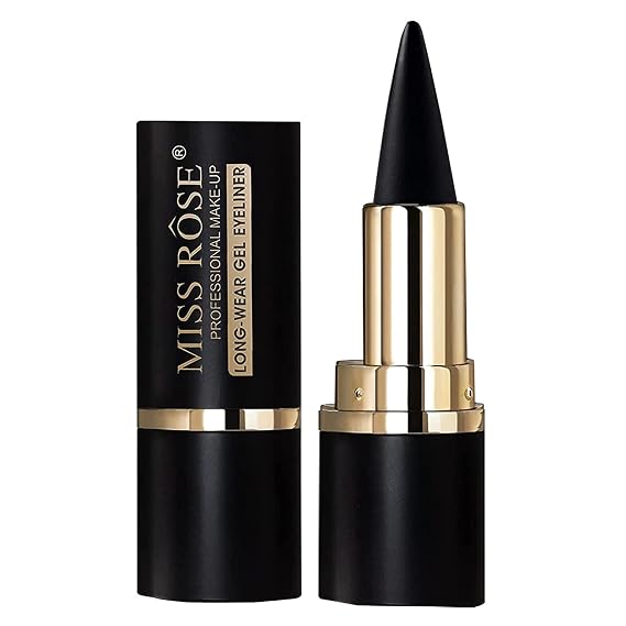 MISS ROSE M Gel Eyeliner, Black Eyeliner Pencils, delineador de ojos contra el agua, Easy to Use, Eye Makeup for Women (Black)