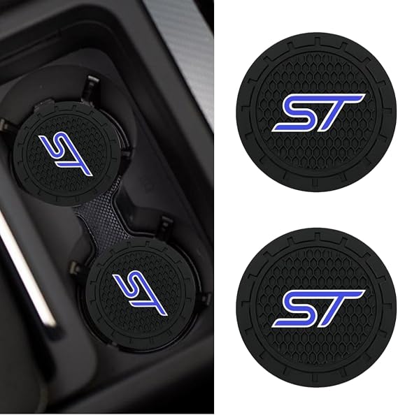 2 Pcs Black car Cup Holder Coaster Compatible with ST 2.75 Inch Silicone Anti-Slip car Coasters car Cup Coasters