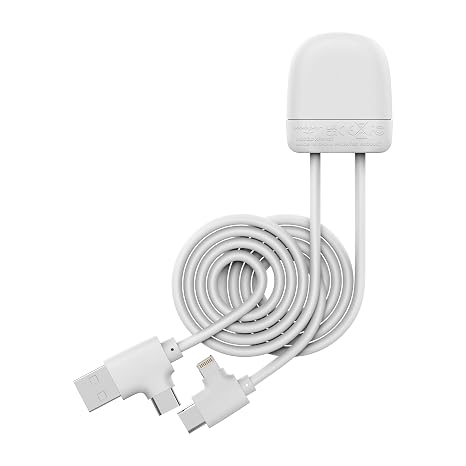 Xoopar Multi Cable USB 3 in 1Connector Charging Cable USB-C, USB, Lightning - 1 Meter with Data Transfer for Universal Smartphones iPhone, Samsung, Huawei, Wiko, Xiaomi Ice-C White