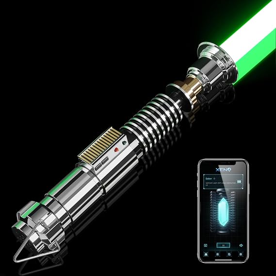 CUSTOM SABER Sensitive RGBX Smooth Swing Light Saber - 16 Sound Fonts, Motion Control, Infinite Color Changing, Aluminium Alloy Hilt, Support Real Heavy Dueling Luke V2
