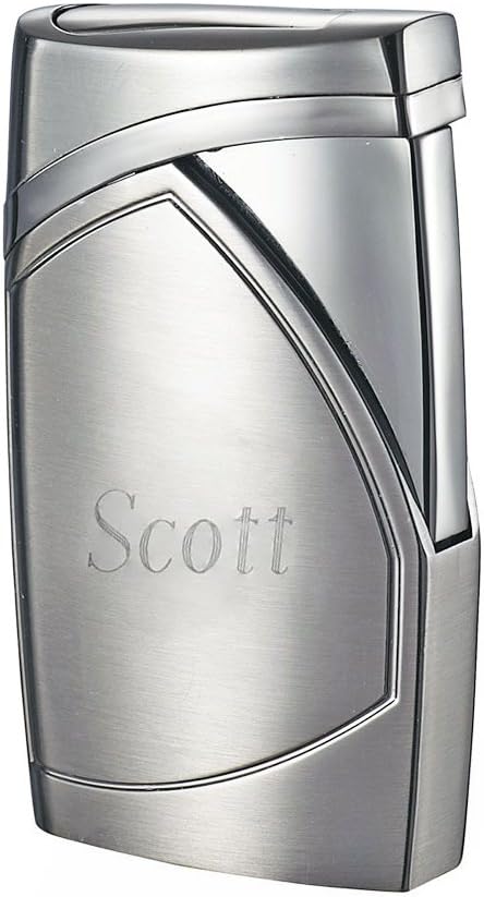 Personalized Chrome Single Torch Flame Cigar Lighter, Free Engraving