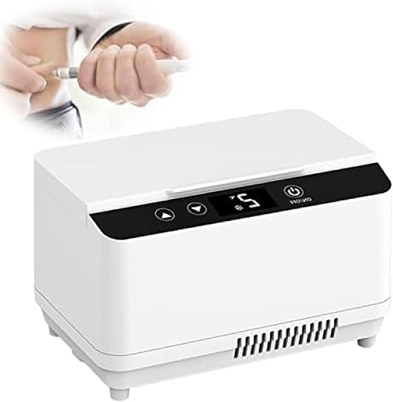Double Layer Medication Refrigerator Portable Medical Insulin Cooler Organizer Box LED Display Diabetic Medical Travel Case With Alarm System Outdoor Emergency,Quad battery