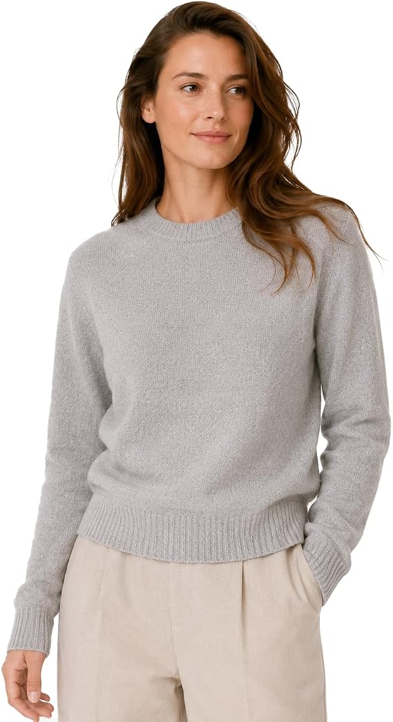 State Cashmere Womens Essential Crewneck Sweater 100% Pure Cashmere Classic Long Sleeve Pullover