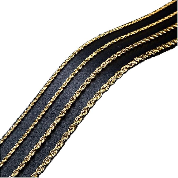 SANNYRA Gold Chain for Men Women 5MM/16Inches, Mens Gold Chain Plated, Gold Chain Necklace for Women, 18K Real Gold Necklace Chain, Stainless Steel Necklaces Women Men's Jewellery Gift