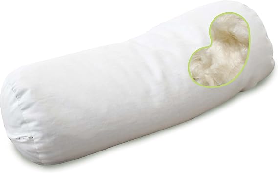 Bean Products Natural Organic Cotton Kapok Neck Roll Pillow 4" Dia x 12"