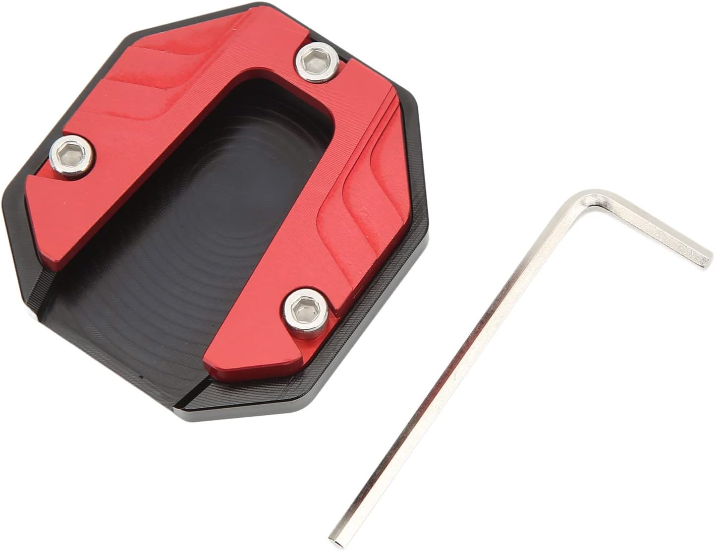 Motorcycle Side Stand Plate Pad High Strength Kickstand Pad Plate Support Accessory for outdoor (Red)