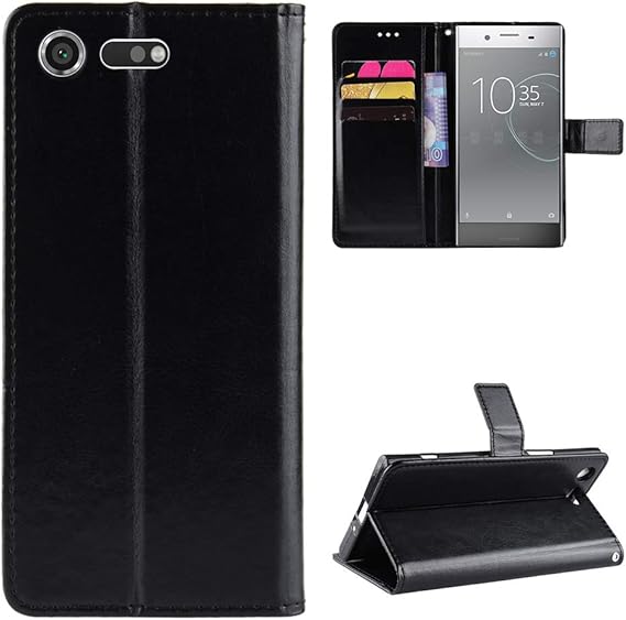 Case for Sony Xperia XZ Premium Case Cover,Flip Leather Wallet Cover Case for Sony Xperia XZ Premium G8188 G8141 G8142 SO-04J PF11 Case Black